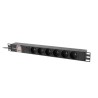 Lanberg napájecí Distribuční Jednotka (PDU) 19" 1U 10A 2M 6X francouzské zásuvky černá C14