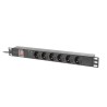 Lanberg napájecí Distribuční Jednotka (PDU) 19" 1U 10A 2M C14- 6X Schuko zásuvky černá C14