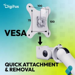 Digitus držák na jeden monitor 35"/10 kg, mechanická pružina, VESA: 75x75, 100x100, bílá