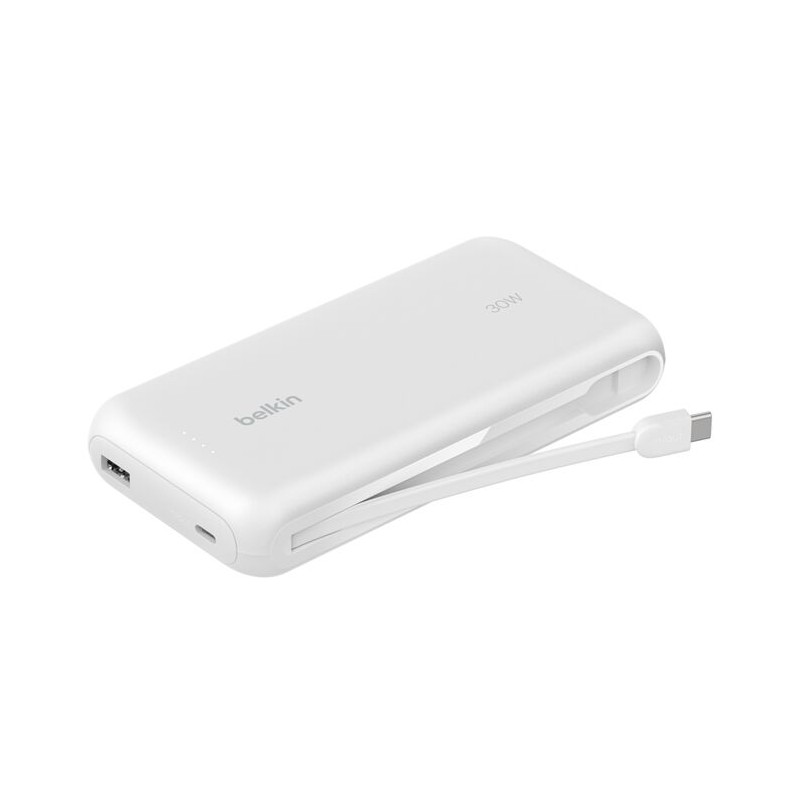 Belkin BOOST CHARGE USB-C Power Delivery PowerBanka s integrovaným USB-C kabelem, 20000mAh, 30W, bílá
