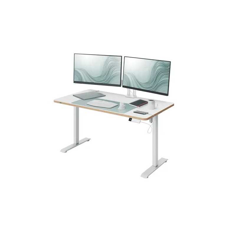 LEITZ Výškově nastavitelný elektrický ergonomický stůl Leitz Ergo bílý 120x70 cm (deska 67710001, base 67720001)