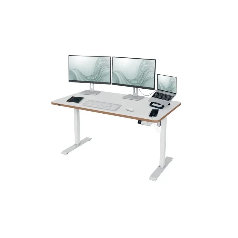 Leitz Výškově nastavitelný elektrický ergonomický stůl Ergo bílý 140x80 cm (deska 67740001, base 67720001)
