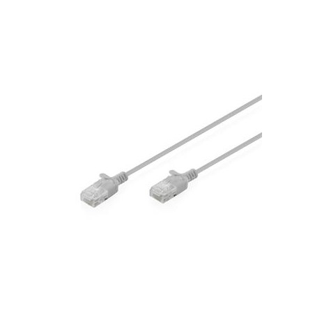 Digitus CAT 6 U-UTP slim patch cord, 0,5 m, šedý