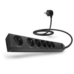 CONNECT IT prodlužovací kabel s přepěťovou ochranou ,6 zásuvek, 1,5 m (černá)