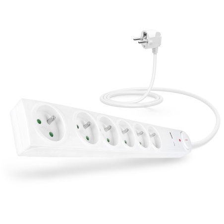 CONNECT IT prodlužovací kabel s přepěťovou ochranou ,6 zásuvek, 1,5 m (bíla)