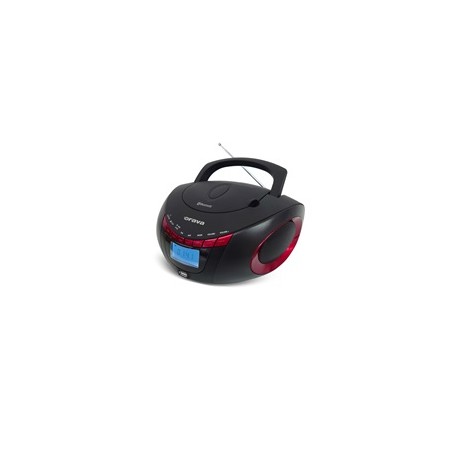 Orava RCD-813 R Přenosný CD/USB přehrávač s rádiem a Bluetooth, červeno-černý