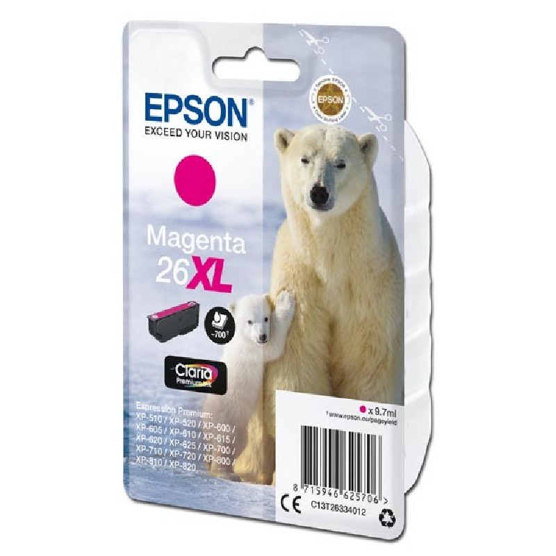 Epson Singlepack Magenta 26XL Claria Premium Ink