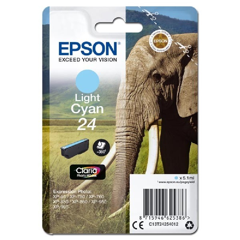 Epson Singlepack Light Cyan 24 Claria Photo HD Ink