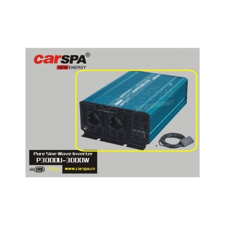 Měnič napětí Carspa P3000U-24 24V/230V+USB 3000W, čistá sinusovka