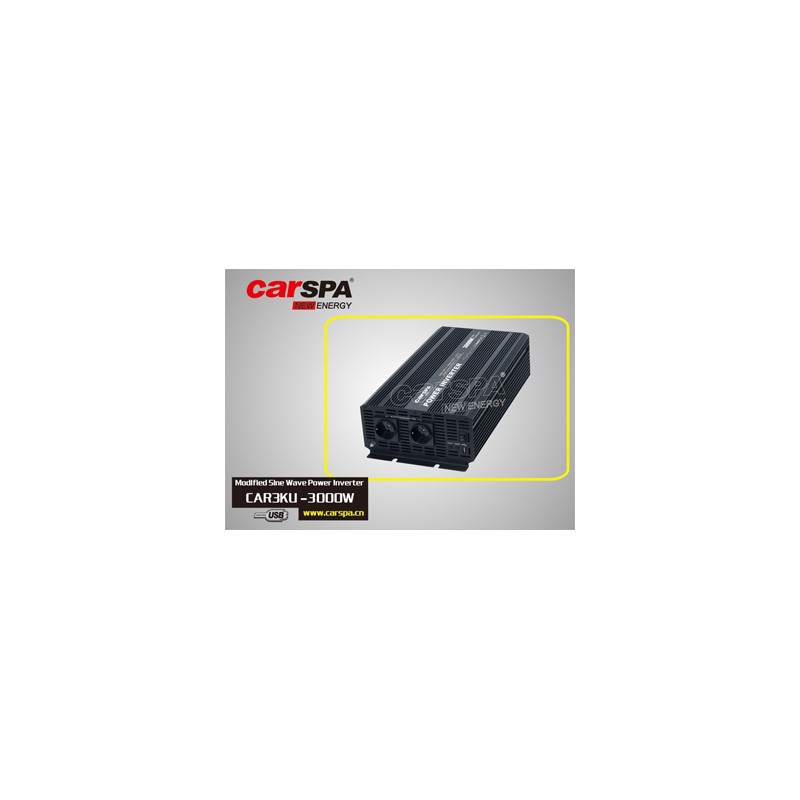 Měnič napětí Carspa CAR3KU-24 24V/230V+USB 3000W, modifikovaná sinus