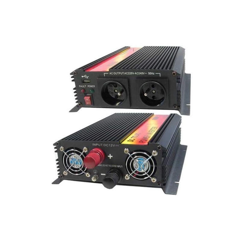 Měnič napětí Carspa CAR1.6KU-12, 12V/230V+USB 1600W modifikovaná sinus