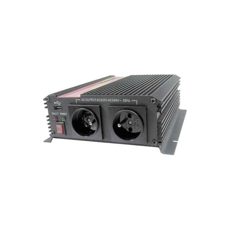 Měnič napětí Carspa CAR1KU-12 12V/230V+USB 1000W, modifikovaná sinus