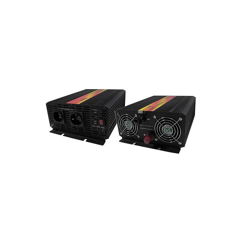 Měnič napětí Carspa CAR2KU-24 24V/230V+USB 2000W, modifikovaná sinus