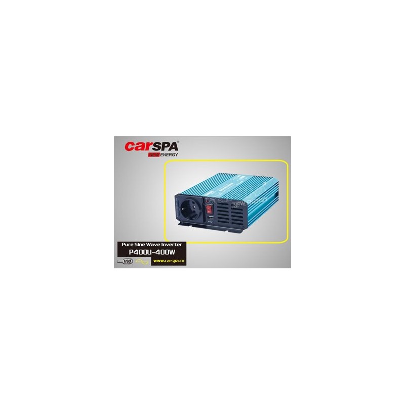 Měnič napětí Carspa P400U-122 12V/230V+USB 400W, čistá sinusovka
