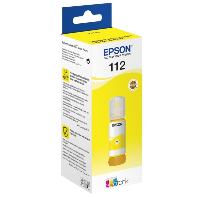 EPSON ink bar 112 EcoTank Pigment Yellow ink bottle, BAR 6000 stran