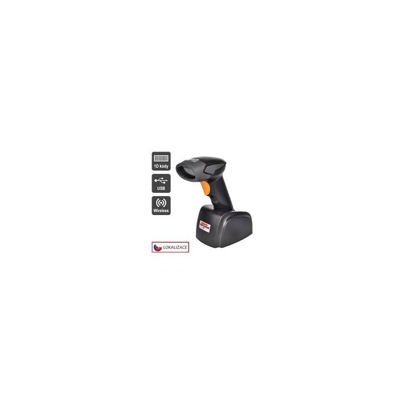 Virtuos CCD čtečka Virtuos HW-311A, bezdrátová, USB základna, černá