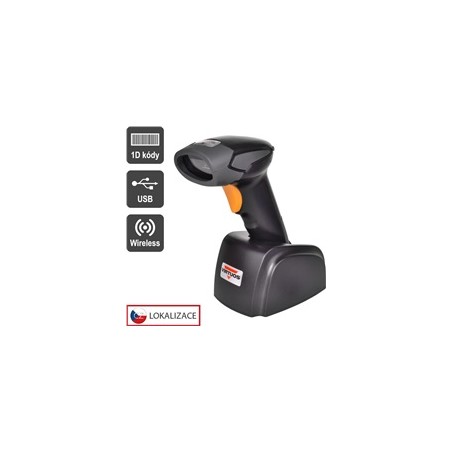 Virtuos CCD čtečka Virtuos HW-311A, bezdrátová, USB základna, černá