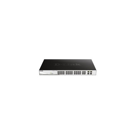 D-Link DGS-1210-28P 28-port Gigabit Smart+ PoE Switch, 24x GbE PoE+, 4x RJ45/SFP, PoE 193W