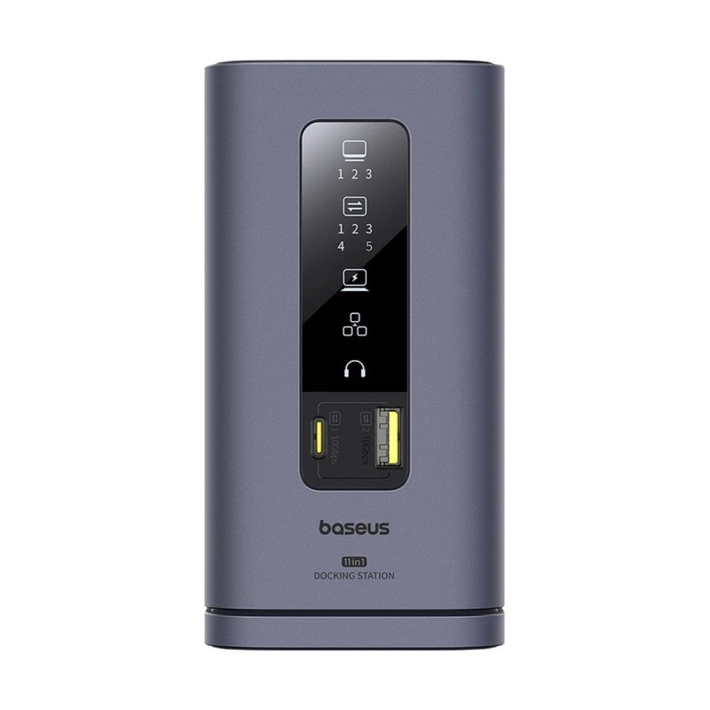 Baseus Dokovací stanice Spacemate 11v1 (USB-C PD, USB-C, 2x USB-A, 3x HDMI) šedá