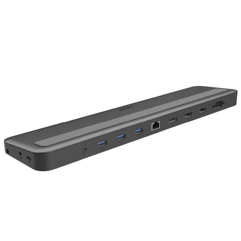 ACER 13in1 Type C Minidock: 3*USB3 1*USB C SD/TF 2*HDMI DP RJ45 USB C 3.5mm Audio