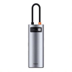 Baseus dokovací stanice 7v1 USB-C (USB-C PD 100W, USB-C, 2x USB 3.0, HDMI, SD/TF port) šedá