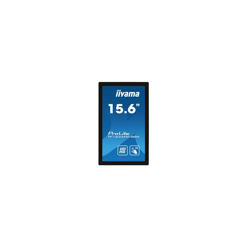 15,6" iiyama TF1634MC-B8X: IPS, FullHD, capacitive, 10P, 450cd/m2, VGA, DP, HDMI, IP65, černý