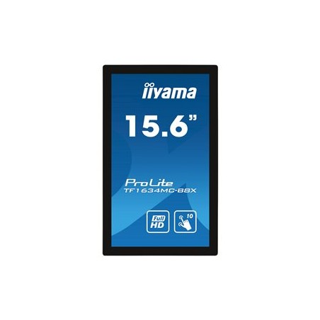 15,6" iiyama TF1634MC-B8X: IPS, FullHD, capacitive, 10P, 450cd/m2, VGA, DP, HDMI, IP65, černý