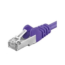 PREMIUMCORD Patch kabel CAT6a S-FTP, RJ45-RJ45, AWG 26/7 0,5m fialová
