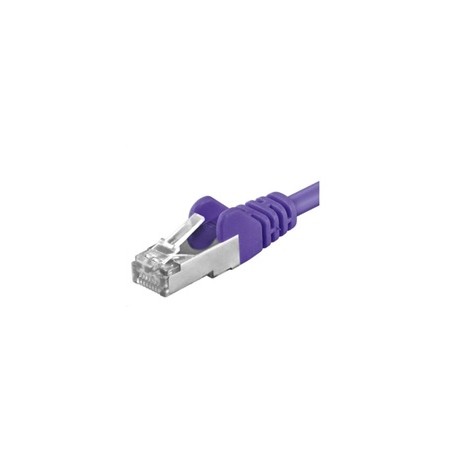 PREMIUMCORD Patch kabel CAT6a S-FTP, RJ45-RJ45, AWG 26/7 0,5m fialová