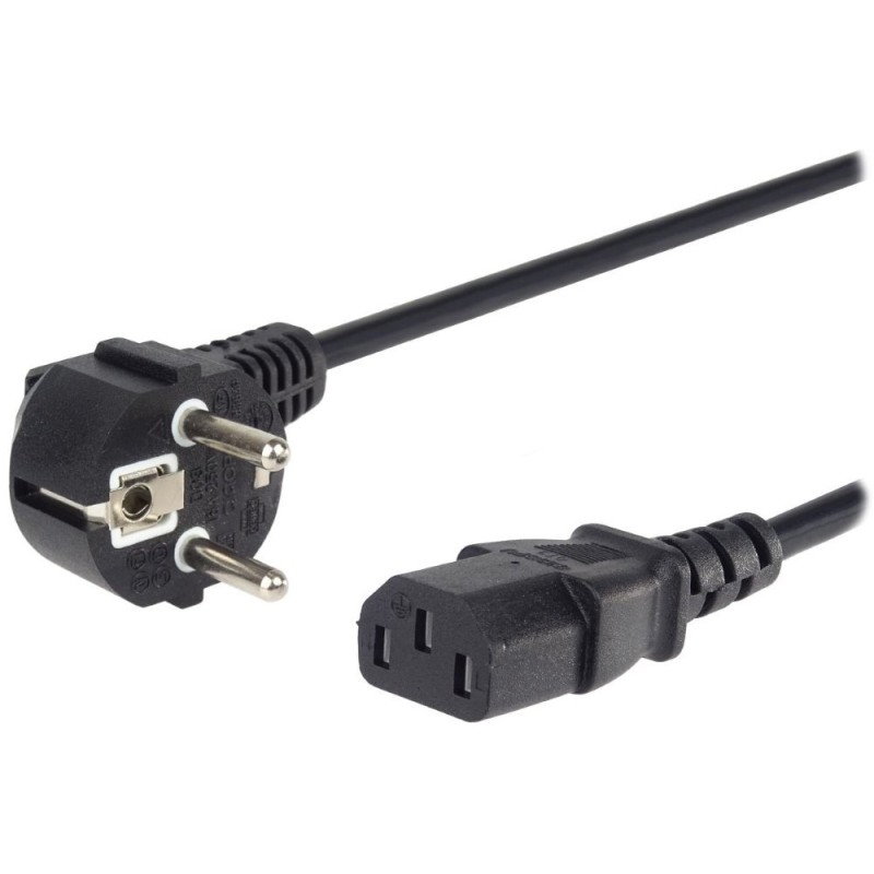 PREMIUMCORD Kabel napájecí 230V/10A, zahnutá vidlice, 2m