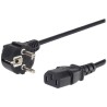 PREMIUMCORD Kabel napájecí 230V/10A, zahnutá vidlice, 2m