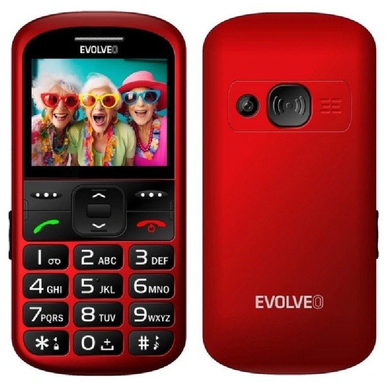 EVOLVEO EasyPhone XS, mobilní telefon pro seniory, červená