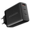 AXAGON ACU-DPQ100, GaN nabíječka do sítě 100W, 3x port (USB-A + dual USB-C), PD3.0/PPS/QC4+/Apple, černá