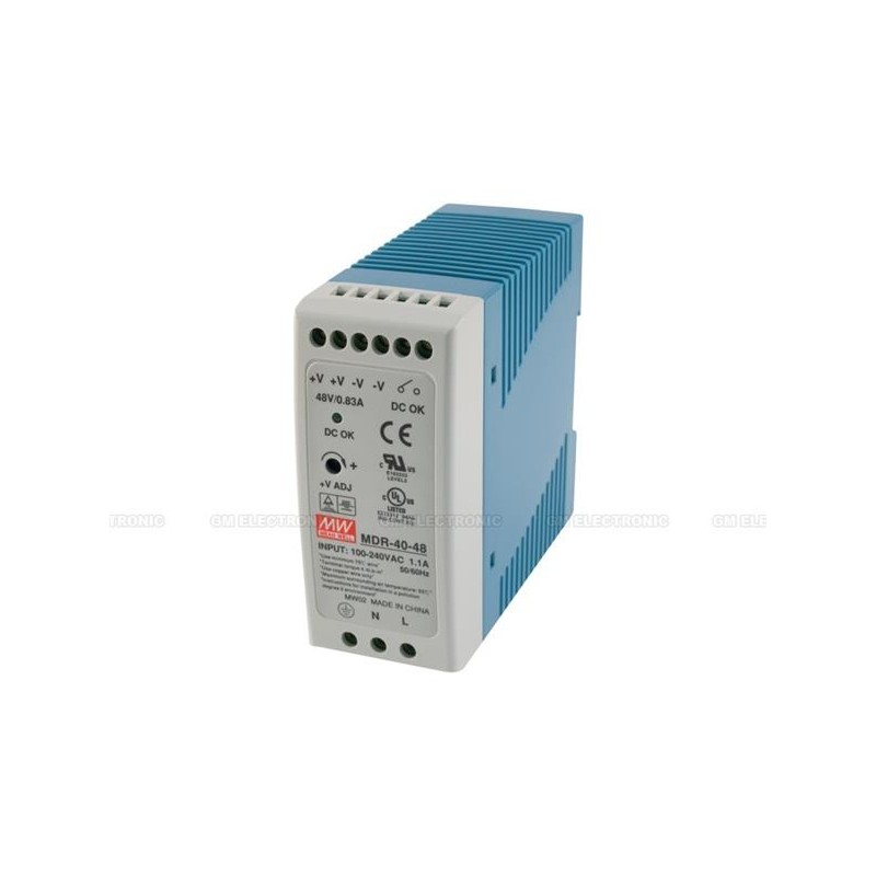 MEANWELL - MDR-40-24 - Průmyslový napájecí zdroj 24V 40W na DIN lištu