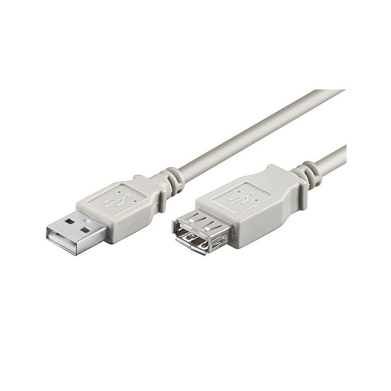 PREMIUMCORD Kabel USB 2.0 A-A 5m, prodlužovací (M/F) šedý