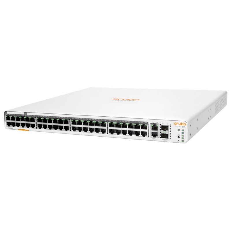 HPE Networking Instant On Switch 40p Gigabit CL4 8p Gigabit CL6 PoE 2p 10GBT 2p SFP+ 600W 1960 (JL809A)