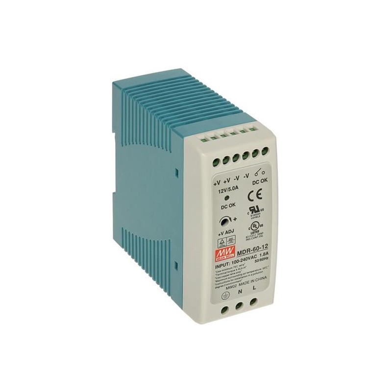 MEANWELL - MDR-60-24 - Průmyslový napájecí zdroj 24V 60W na DIN lištu