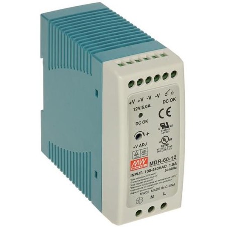 MEANWELL - MDR-60-24 - Průmyslový napájecí zdroj 24V 60W na DIN lištu
