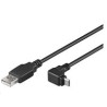 PREMIUMCORD Kabel USB 2.0 A-Micro B propojovací úhlový 90st. 1.8m (černý)