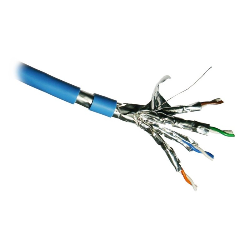 DATACOM F/FTP drát CAT6A Eca LSOH 500m cívka modrý