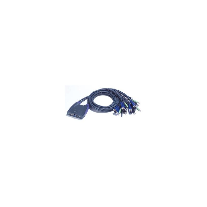 Aten 4-port KVM USB mini, audio, 1.8m kabely