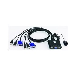 ATEN 2-port KVM USB mini, 1m kabely, DO