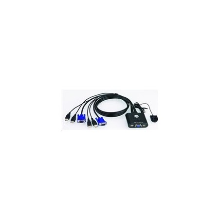 ATEN 2-port KVM USB mini, 1m kabely, DO