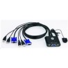 ATEN 2-port KVM USB mini, 1m kabely, DO