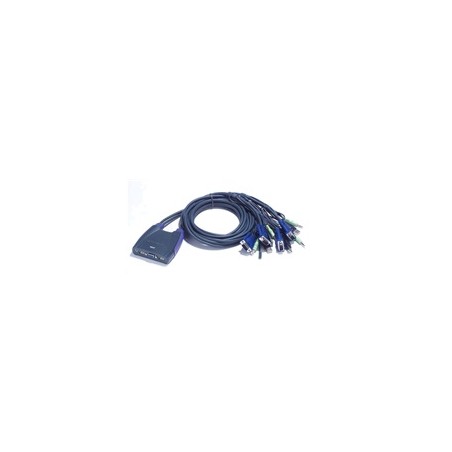 ATEN přepínač KVM 4-port VGA KVMP USB2.0, mini, audio, 0,9m kabely