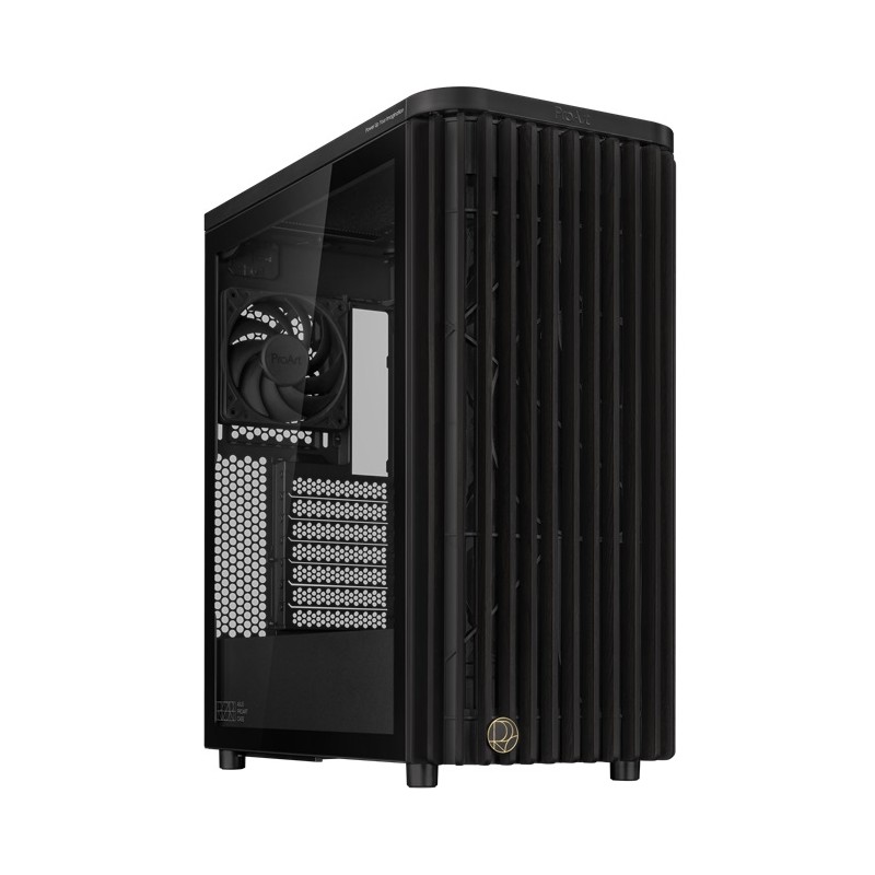 ASUS case PROART PA401 WOOD TG, Mid Tower, ATX, 1xUSB-C Gen2x2, 2xUSB 3.0, 2x 160mm Fan, 1x 120mm Fan, černá