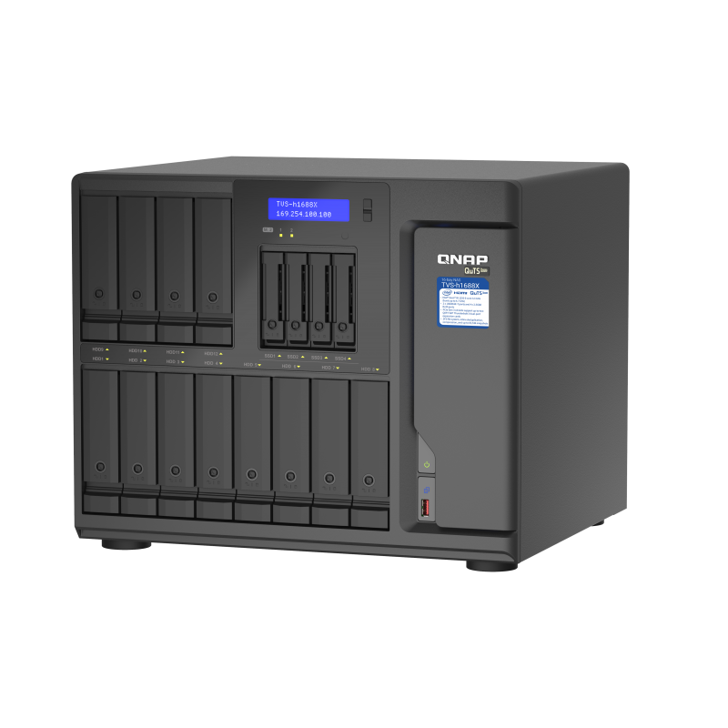 QNAP TVS-h1688X-W1250-32G (Xeon 3,3GHz, ZFS, 32GB ECC RAM, 12x 3,5"+ 4x 2,5", 2x M.2 NVMe, 4x2,5GbE)